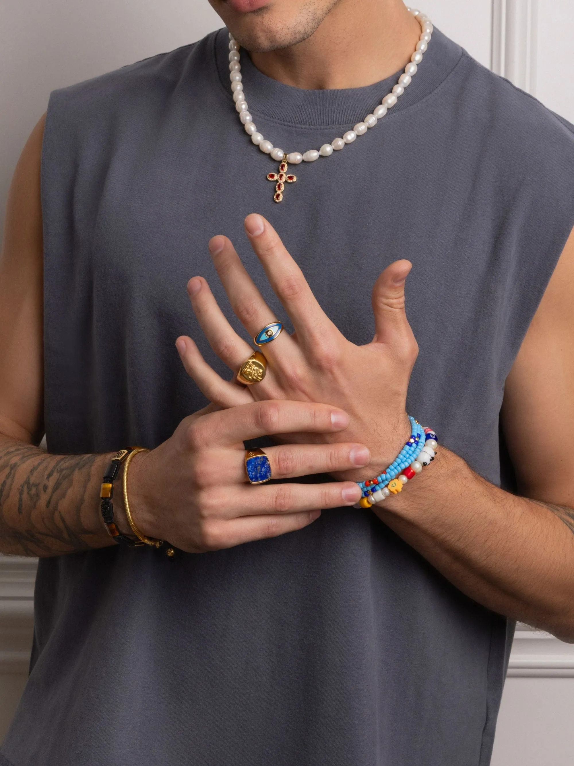 Men's Gold Evil Eye Ring