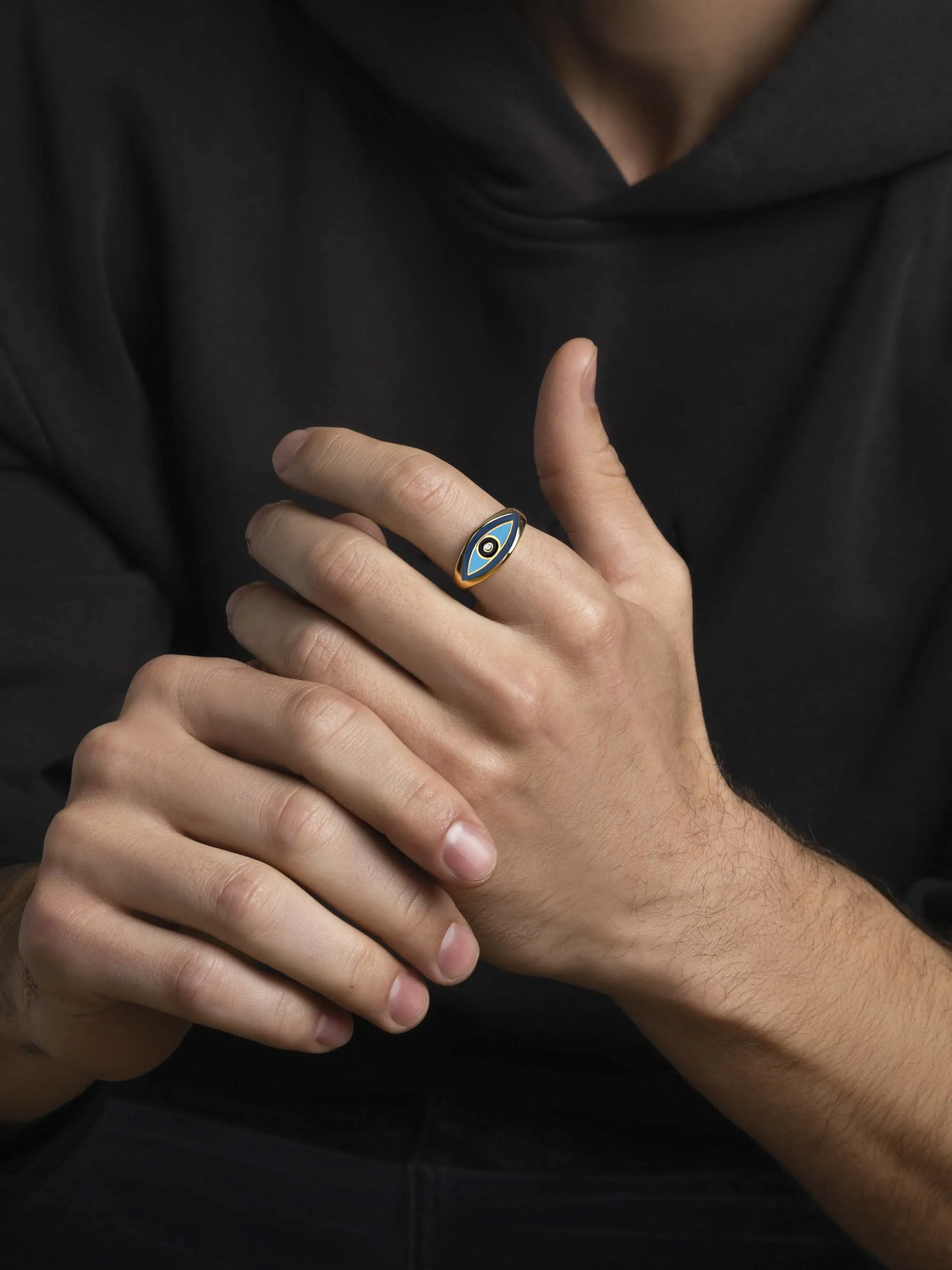 Men's Gold Evil Eye Ring