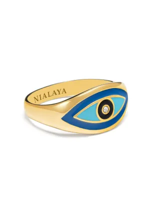 Men's Gold Evil Eye Ring