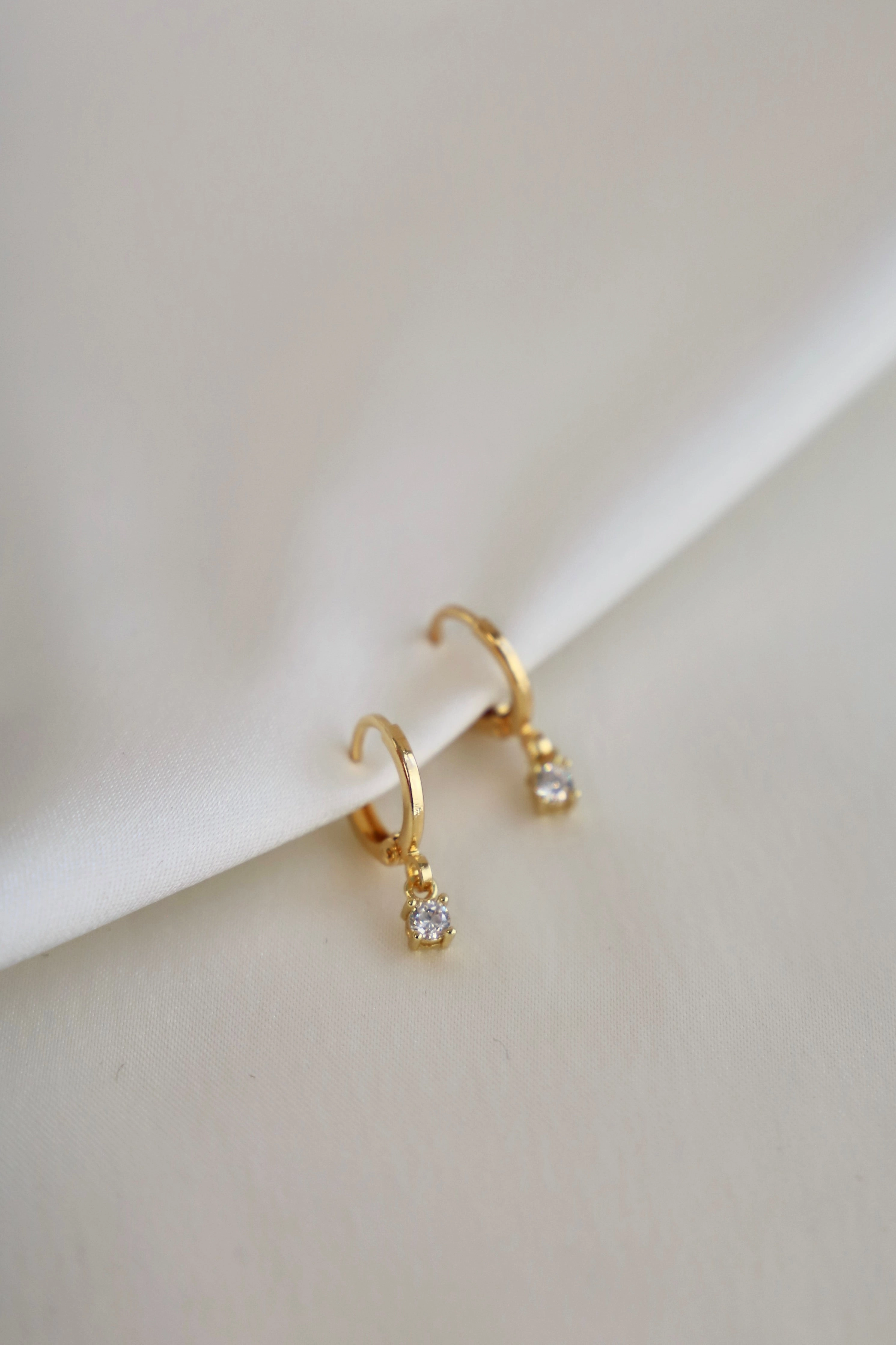 MINIATURE CZ DROP EARRINGS