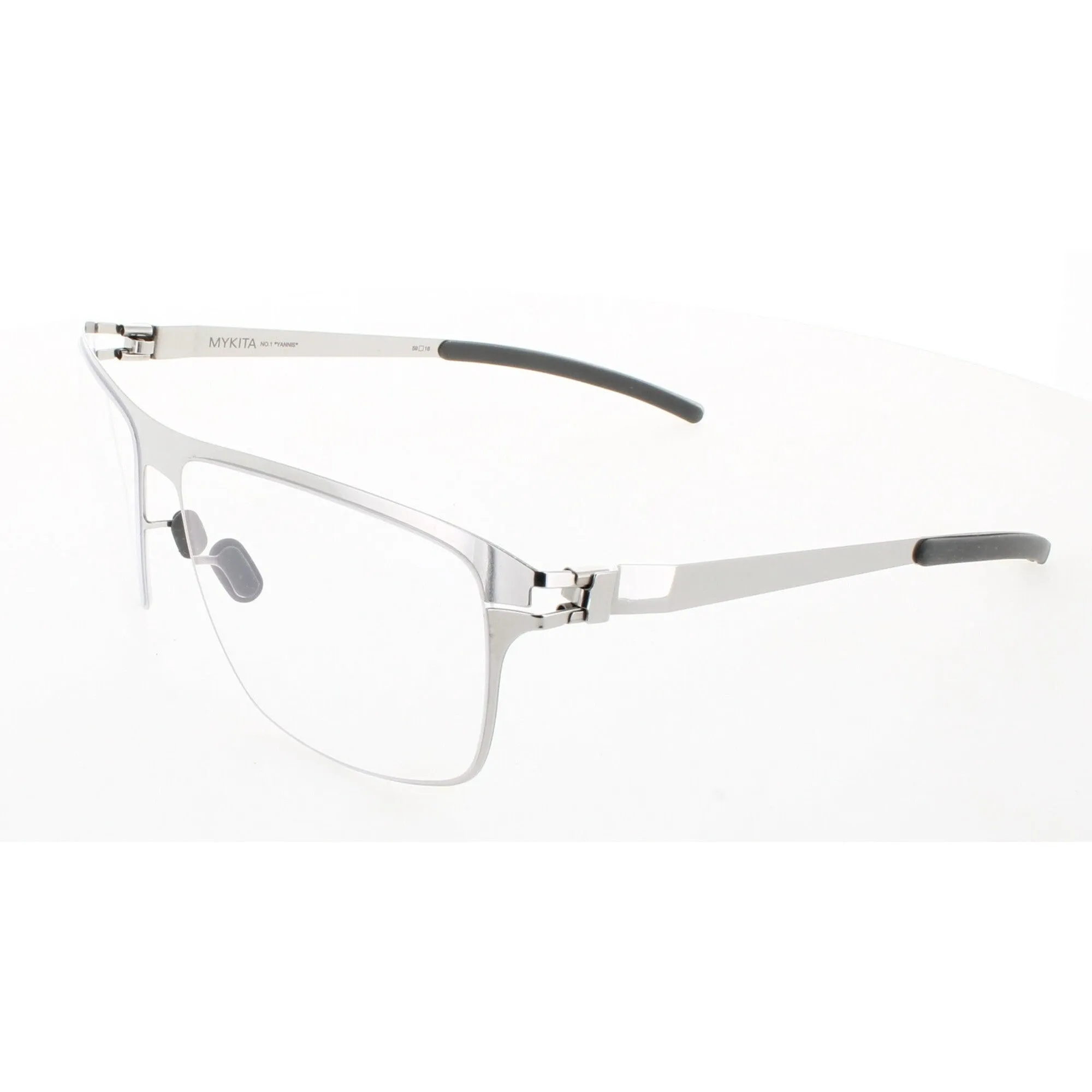 Mykita Unisex Eyeglasses - Shiny Silver Square Frame | NO1-YANNIS-SHINNY-SILVER 051