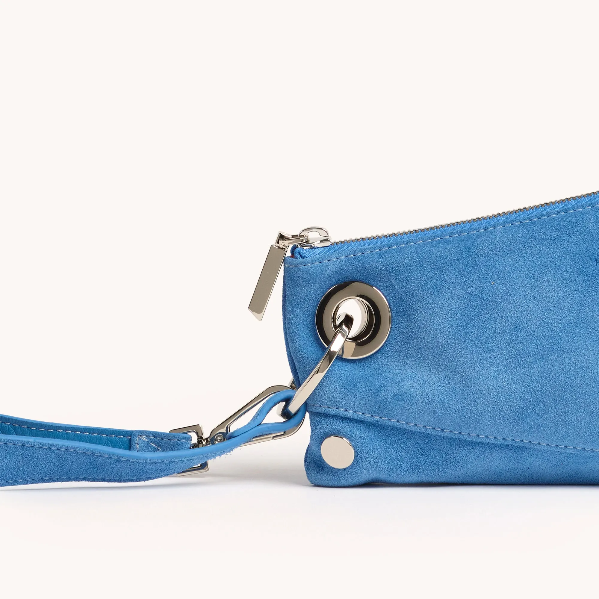 Nash Pochette | Hydrangea Suede/Silver