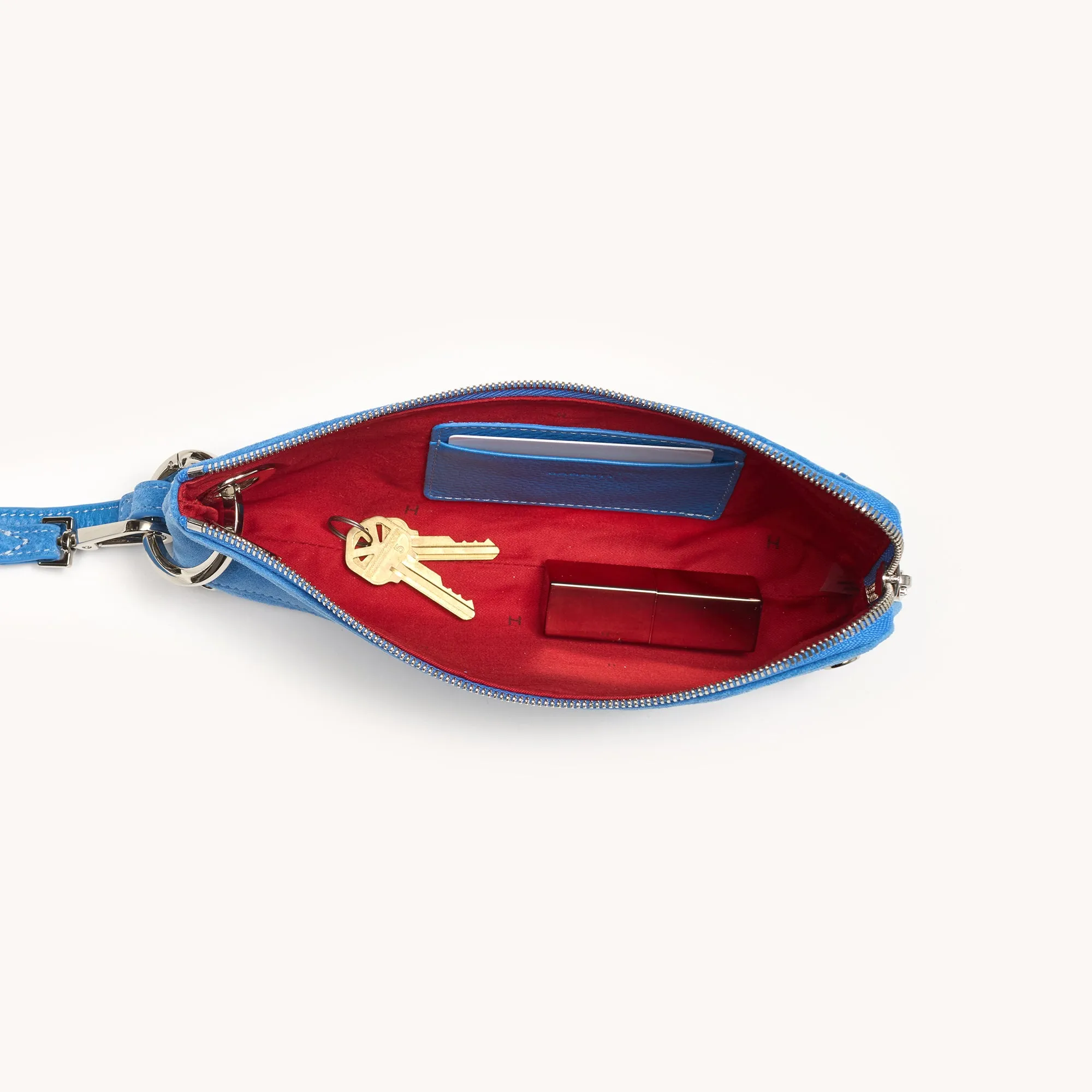 Nash Pochette | Hydrangea Suede/Silver