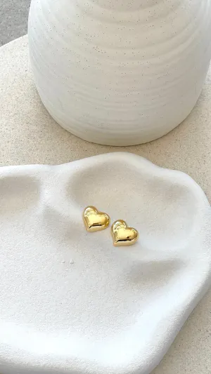 Neve Heart Earrings - Gold