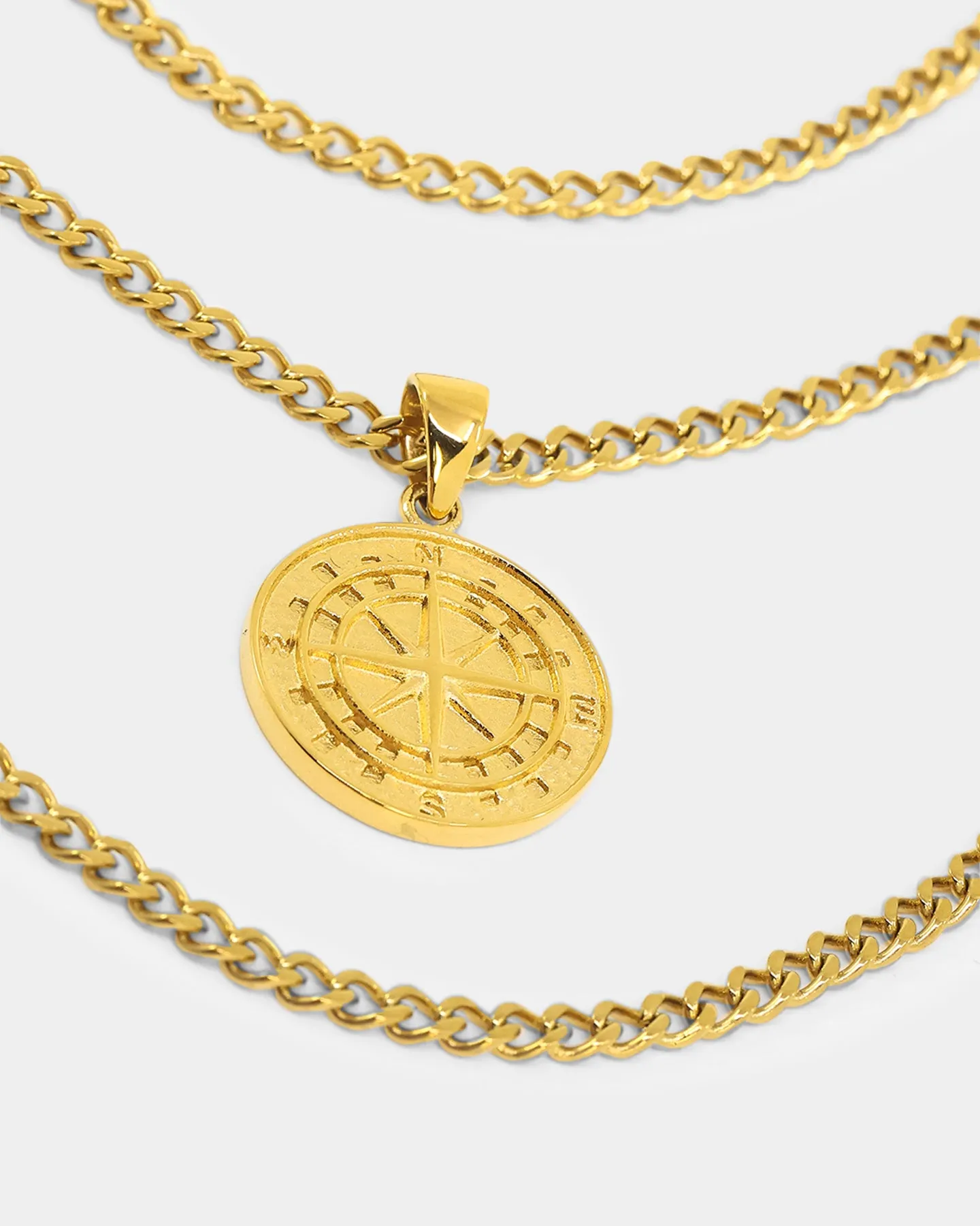 NXS Compass Necklace Set Gold