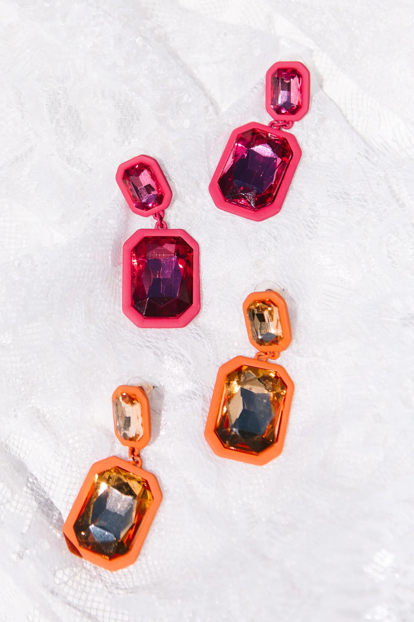 Orange Jewel Earrings