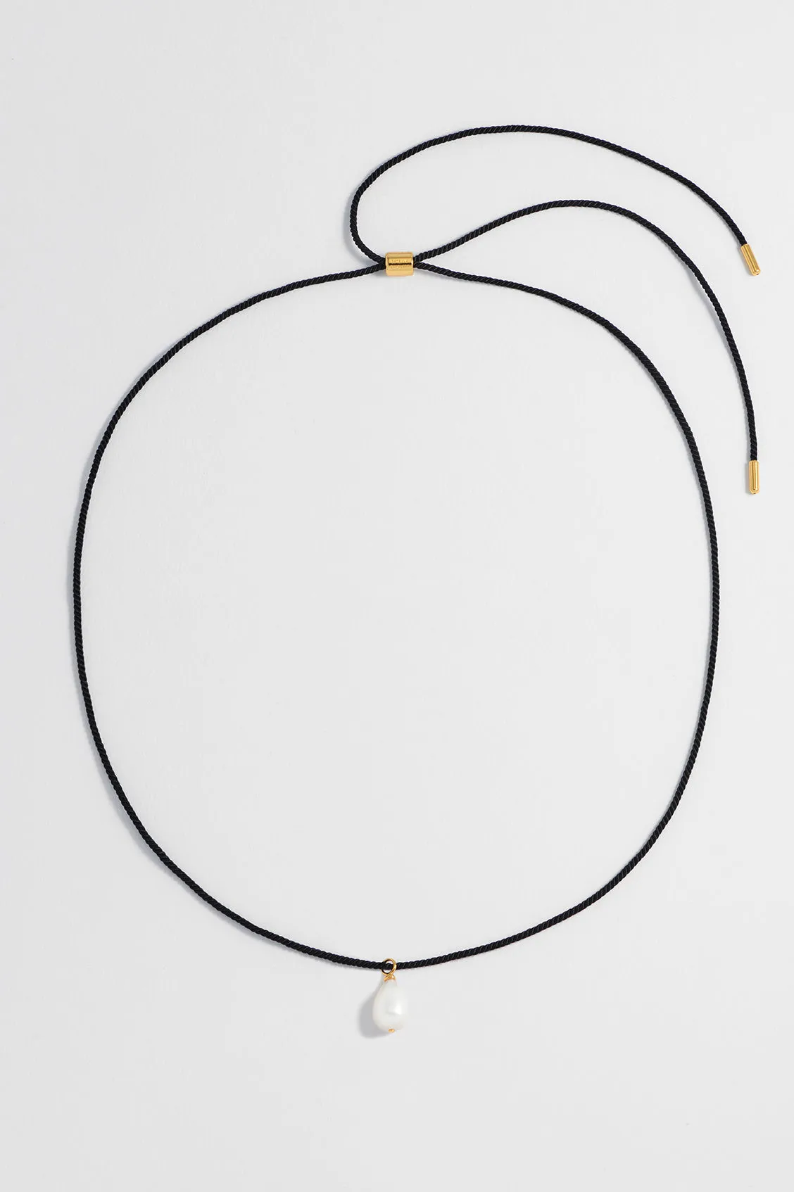 Pearl Drop Cord Necklace