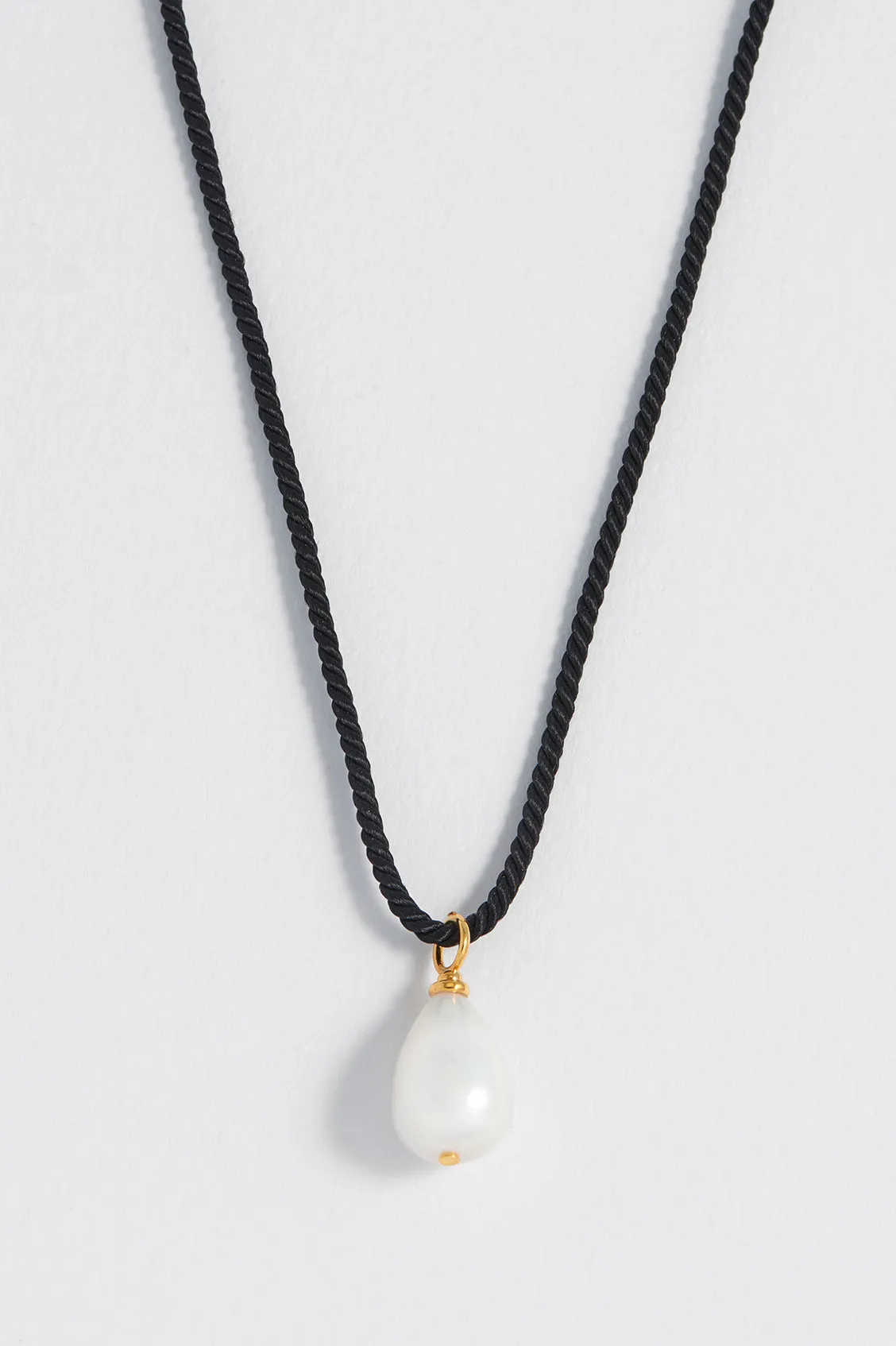 Pearl Drop Cord Necklace