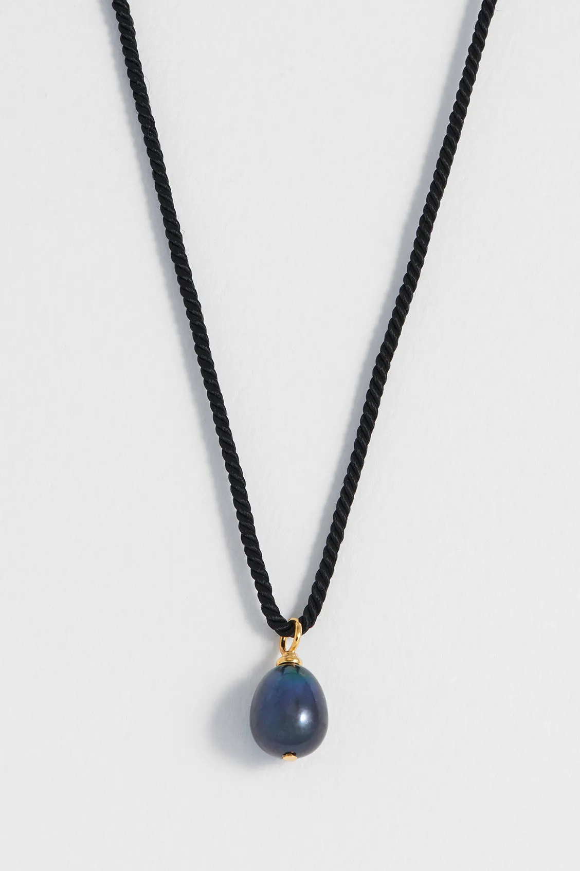 Pearl Drop Cord Necklace