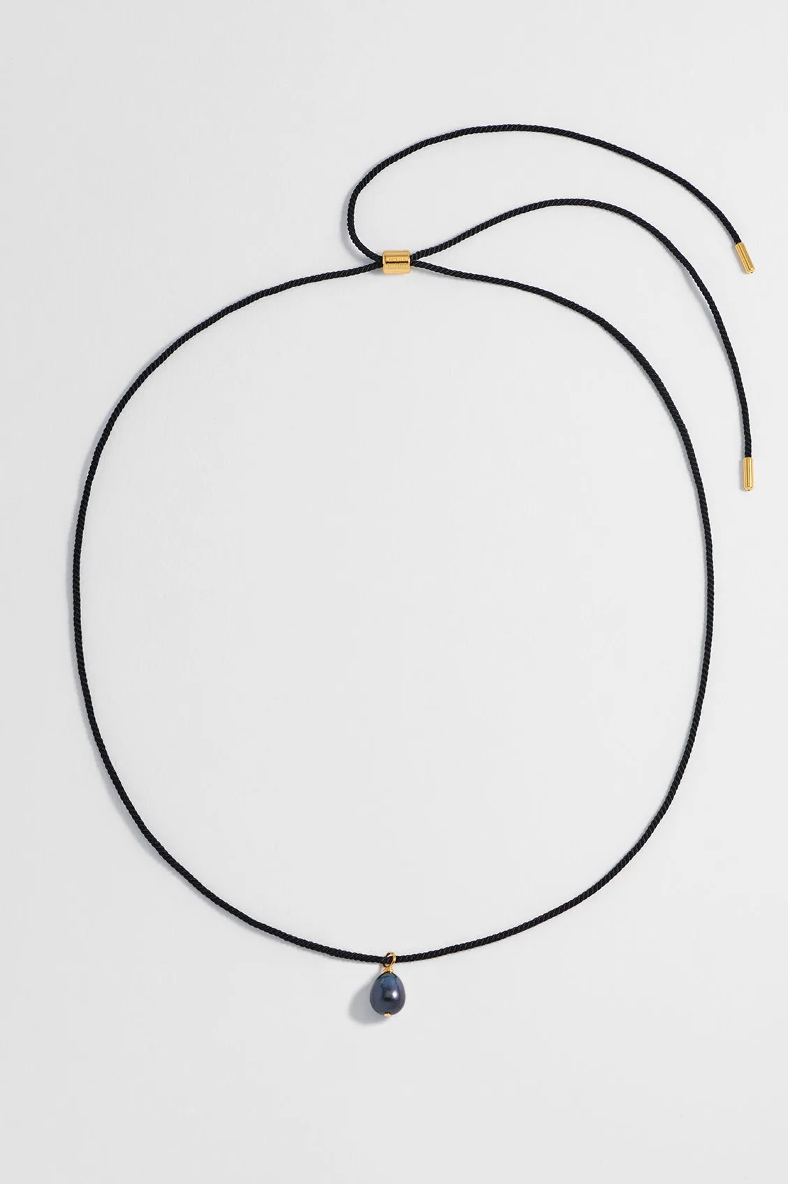 Pearl Drop Cord Necklace