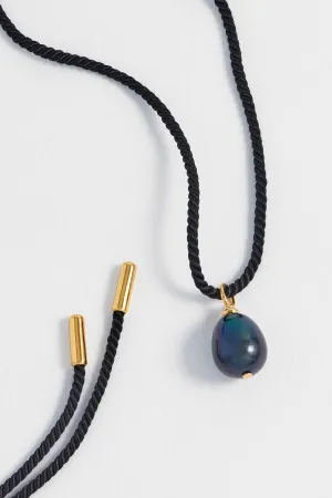 Pearl Drop Cord Necklace