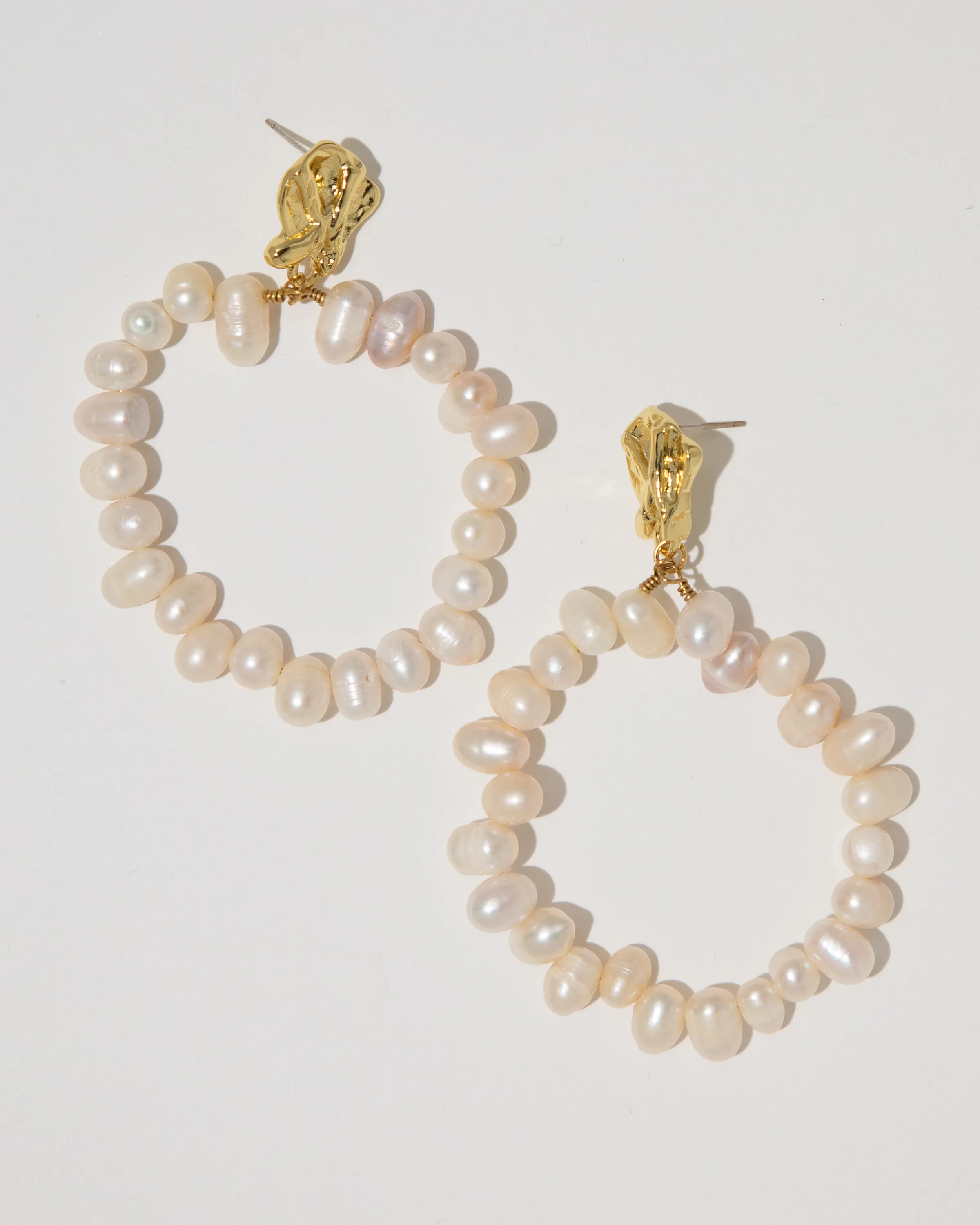 Pearl Drop Hoop Earrings