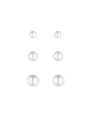 Pearl Studs Earring Trio