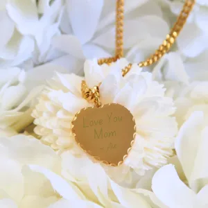 Personalized Heart Cuban Chain Necklace
