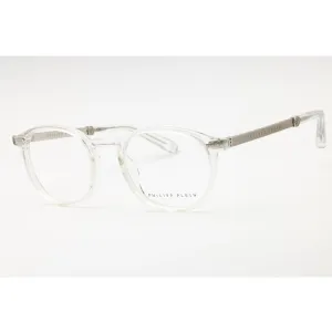 Philipp Plein Men's Eyeglasses - Shiny Crystal Acetate Round Full Rim | VPP057M 0880