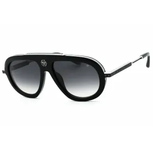 Philipp Plein Men's Sunglasses - Shiny Black/Silver Full Rim Frame | SPP151V 700Y