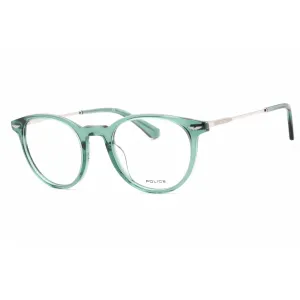 Police Men's Eyeglasses - Shiny Transparent Green Acetate/Metal Frame | VPLD93M 02GN