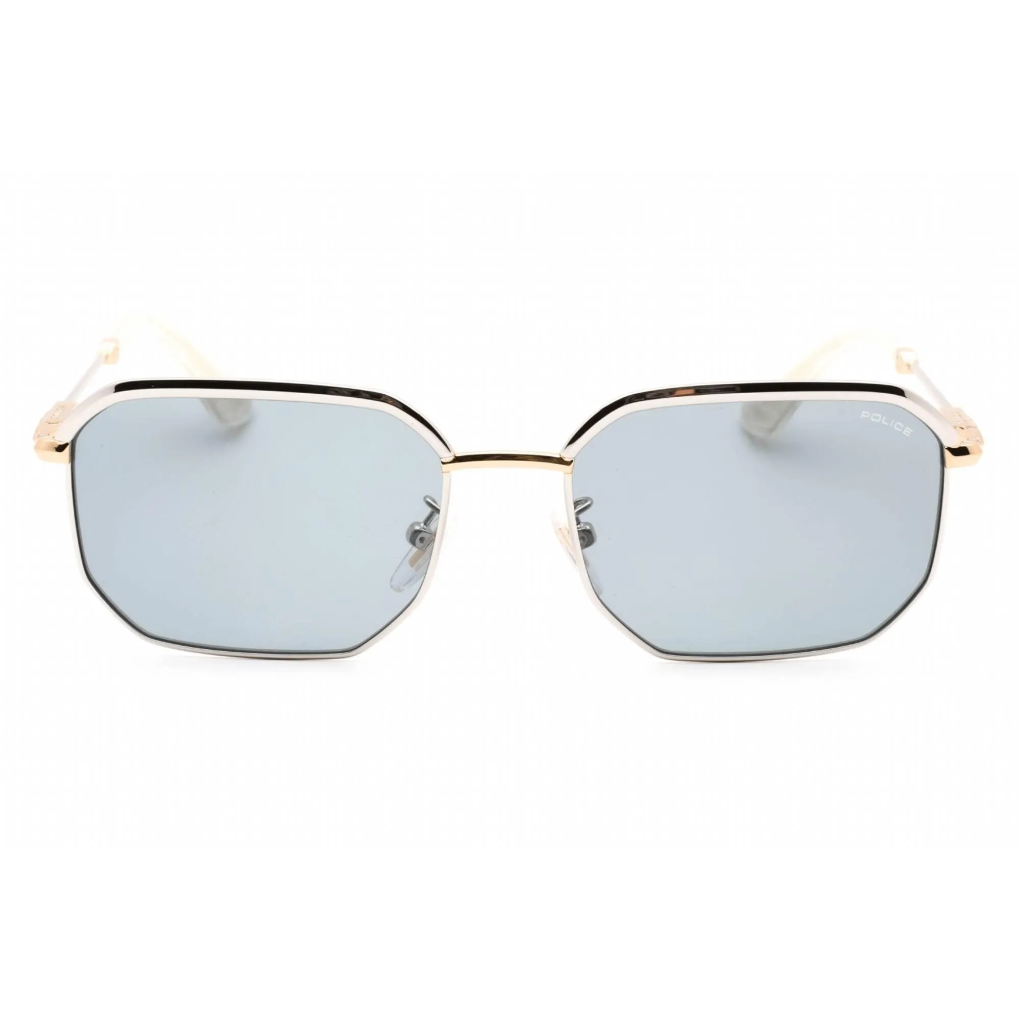 Police Men's Sunglasses - Shiny Palladium W/Rose Gold Parts Metal Frame | SPLF73M 0544