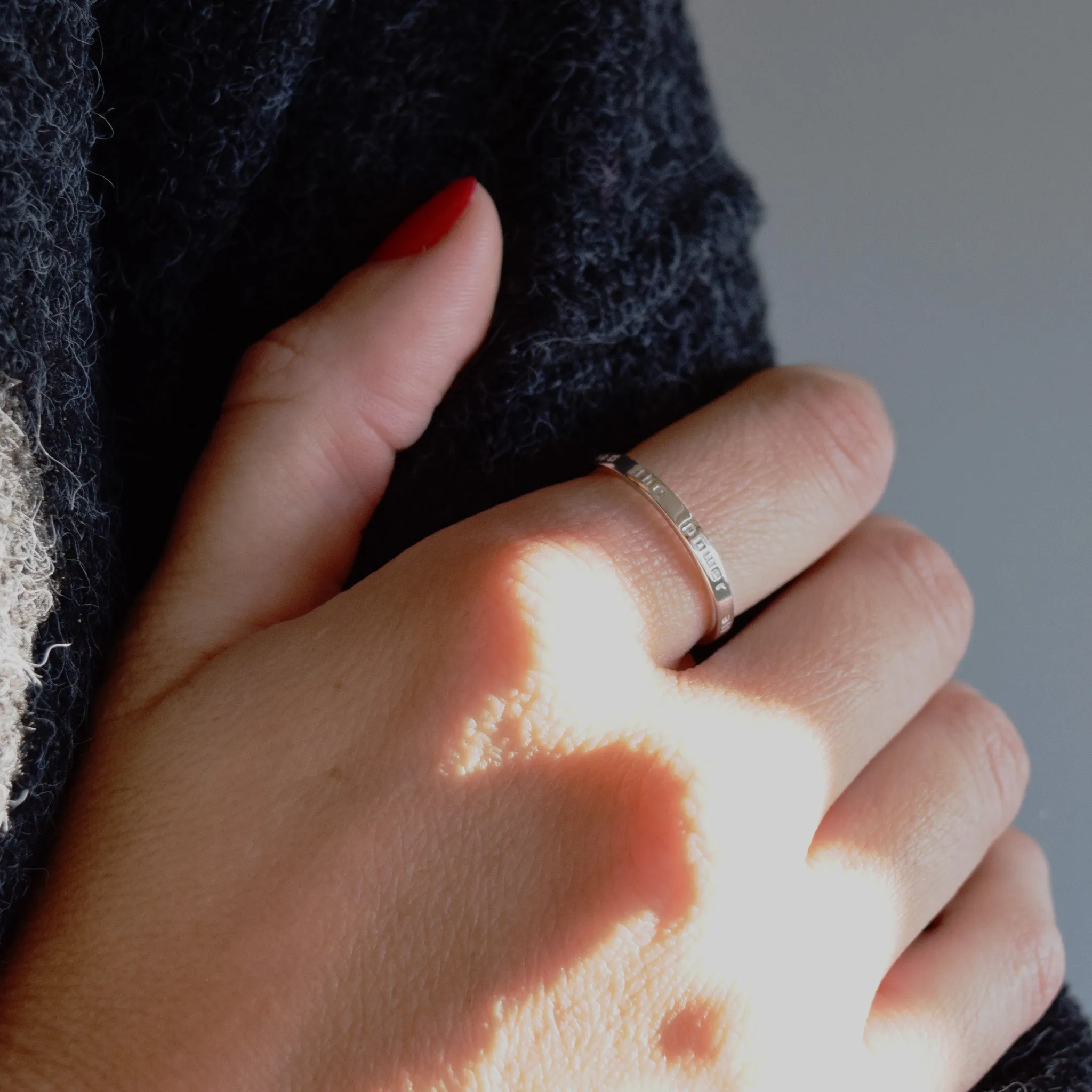 "Dorothy" Poesy Sterling Silver Stackable Ring