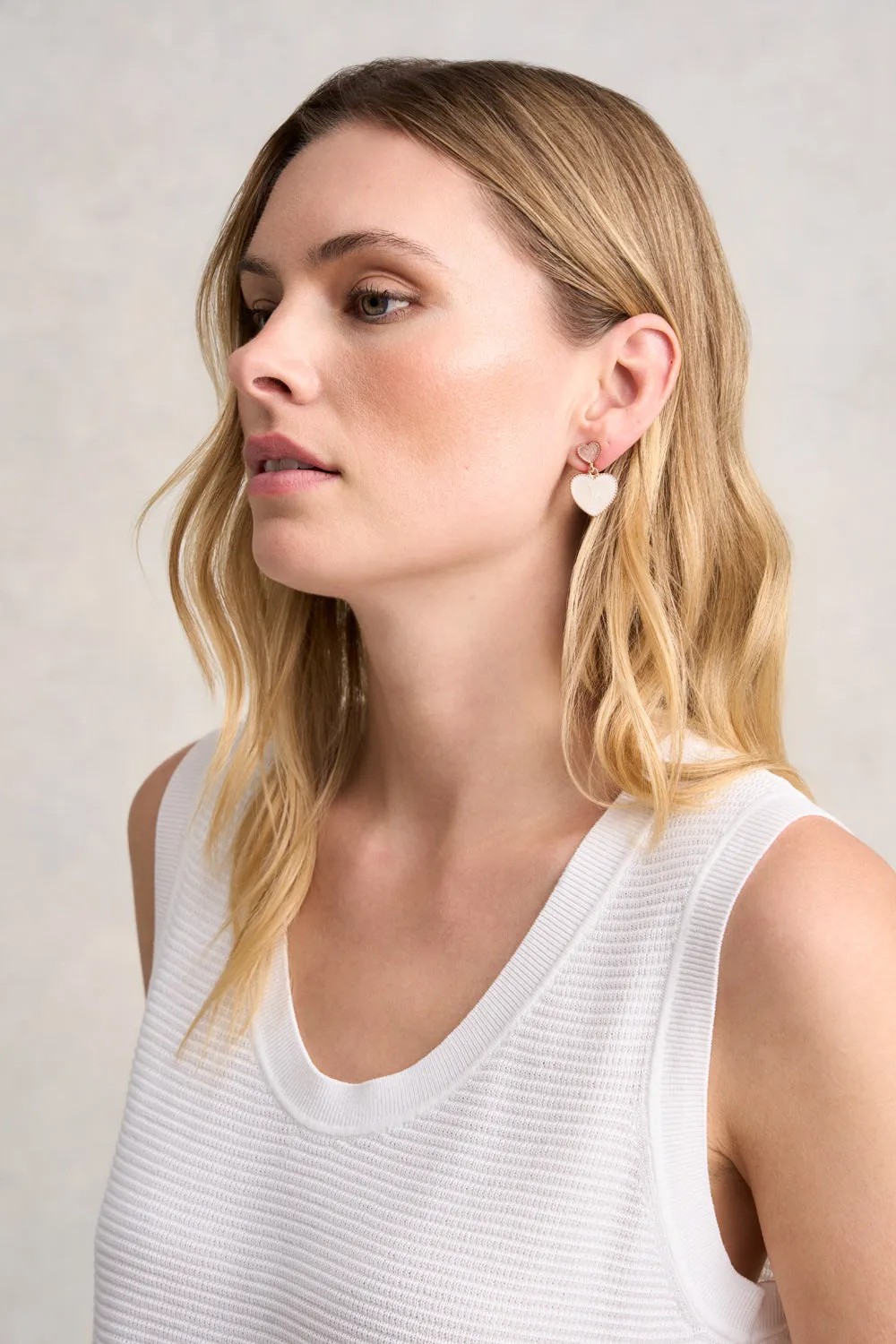 Resin Heart Drop Earrings - Multi