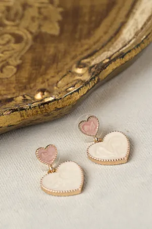 Resin Heart Drop Earrings - Multi