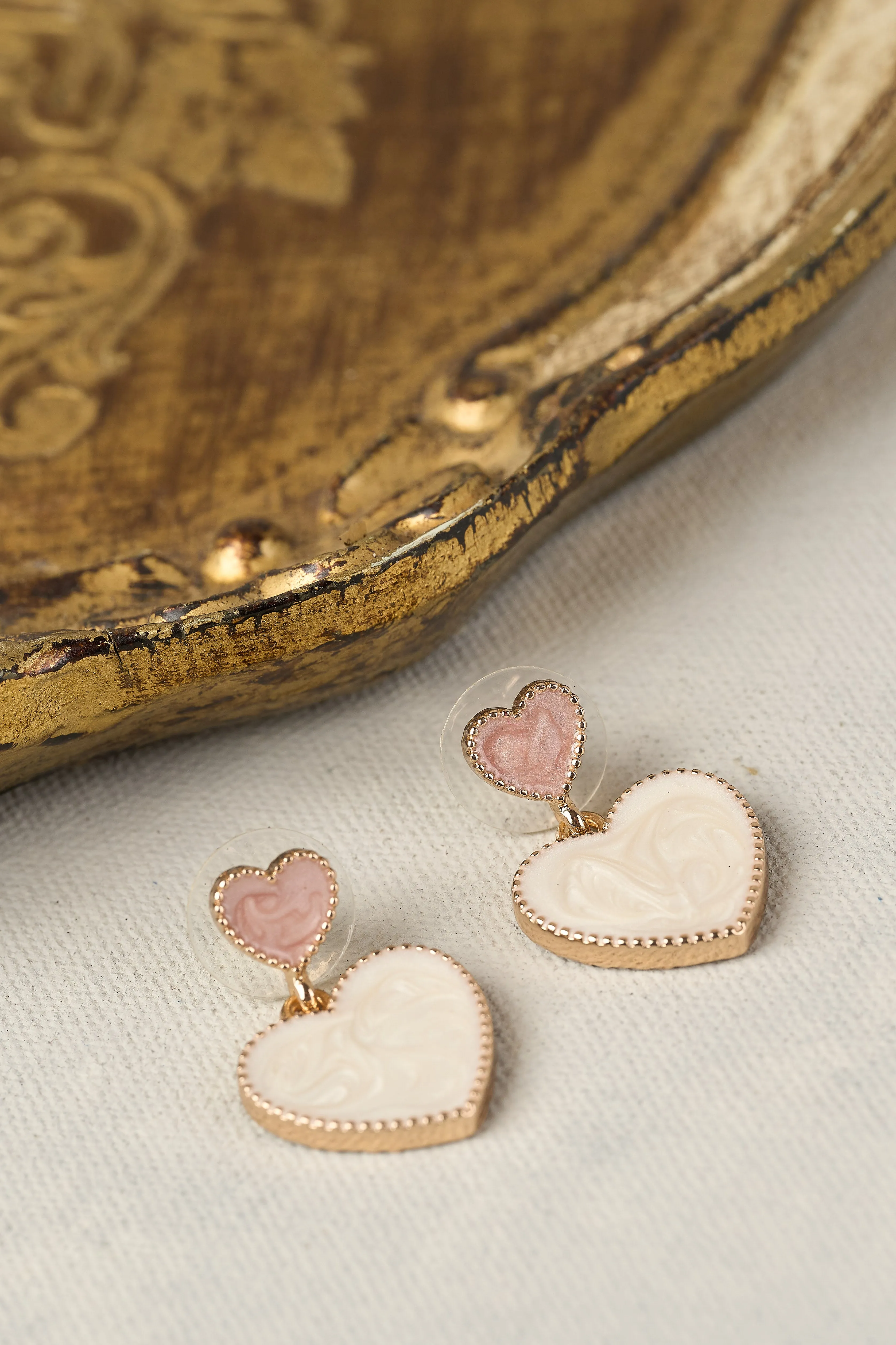 Resin Heart Drop Earrings - Multi