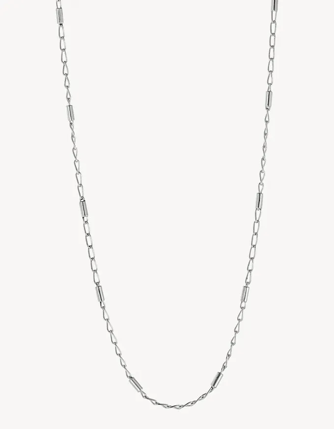Rod & Link Silver Necklace 60cm