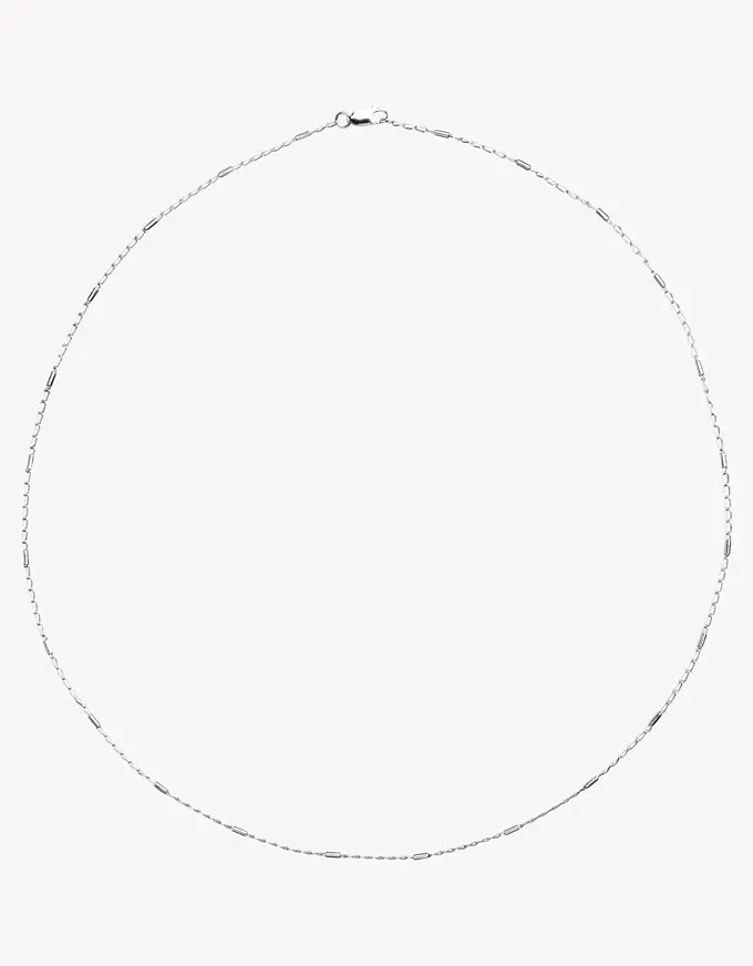 Rod & Link Silver Necklace 60cm