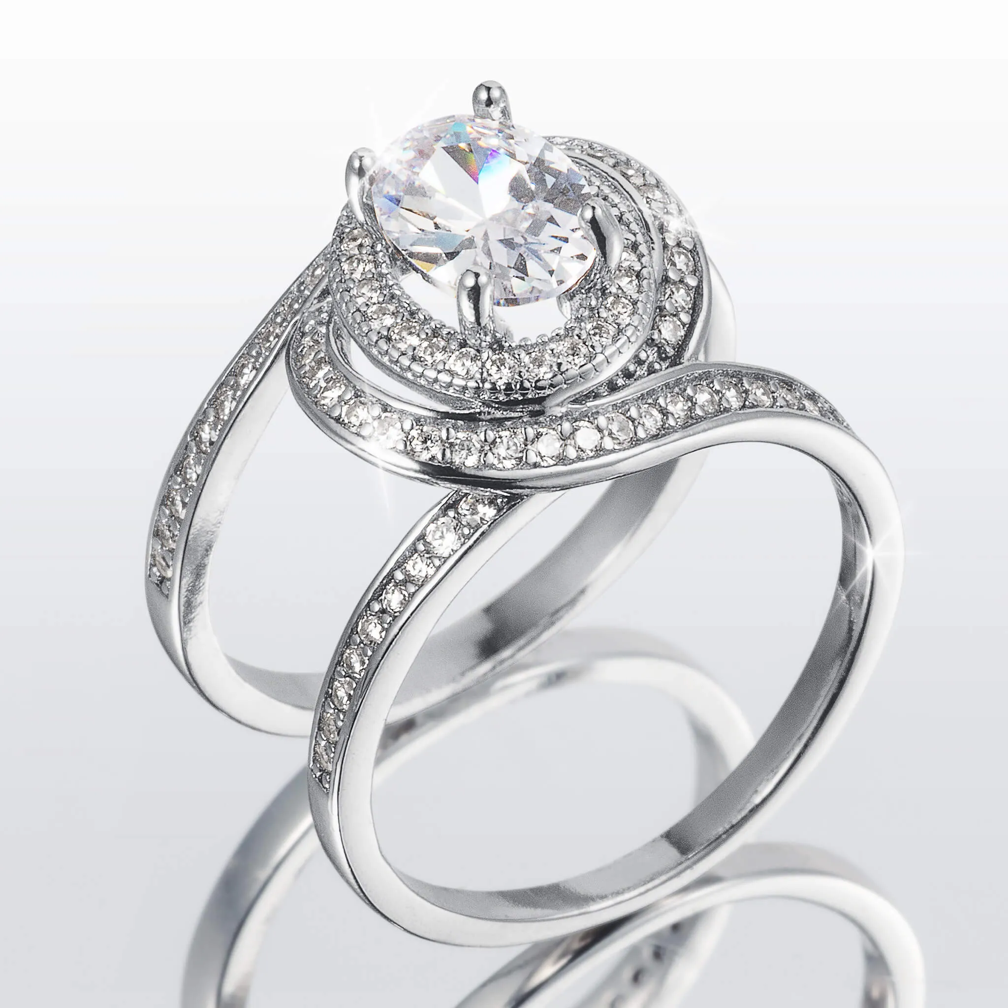Rose Radiance Bridal Ring Set