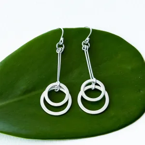 Shimmering Circles Earrings - Sterling Silver, Indonesia
