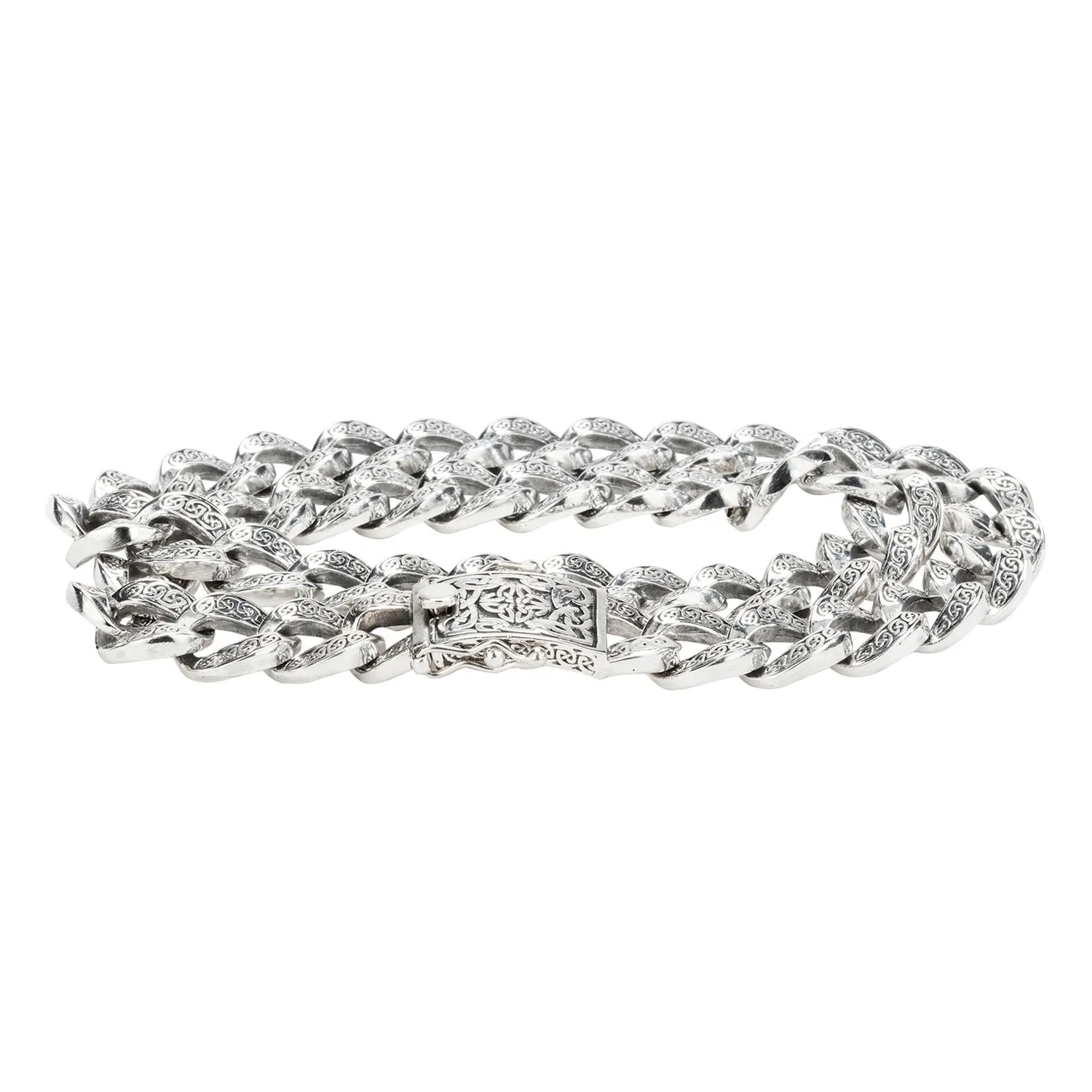 Silver Celtic Knot Curb Link Chain