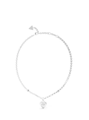 Silver Falling In Love Heart Necklace