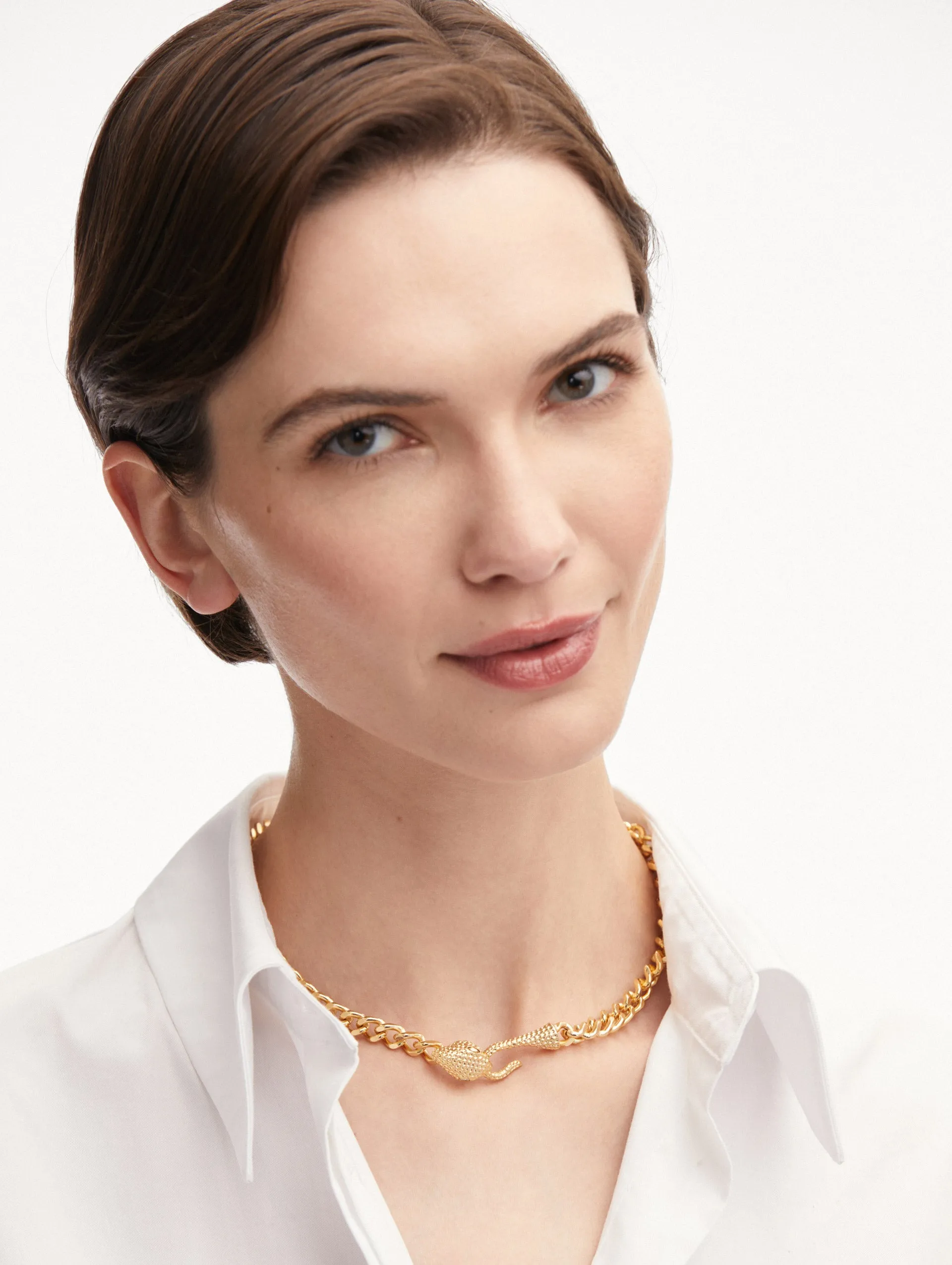 Snake Head Chain-Link Necklace