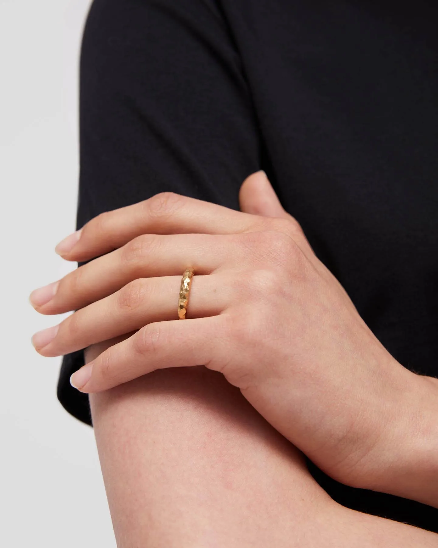 Snake Ring Thin Carved Gold
