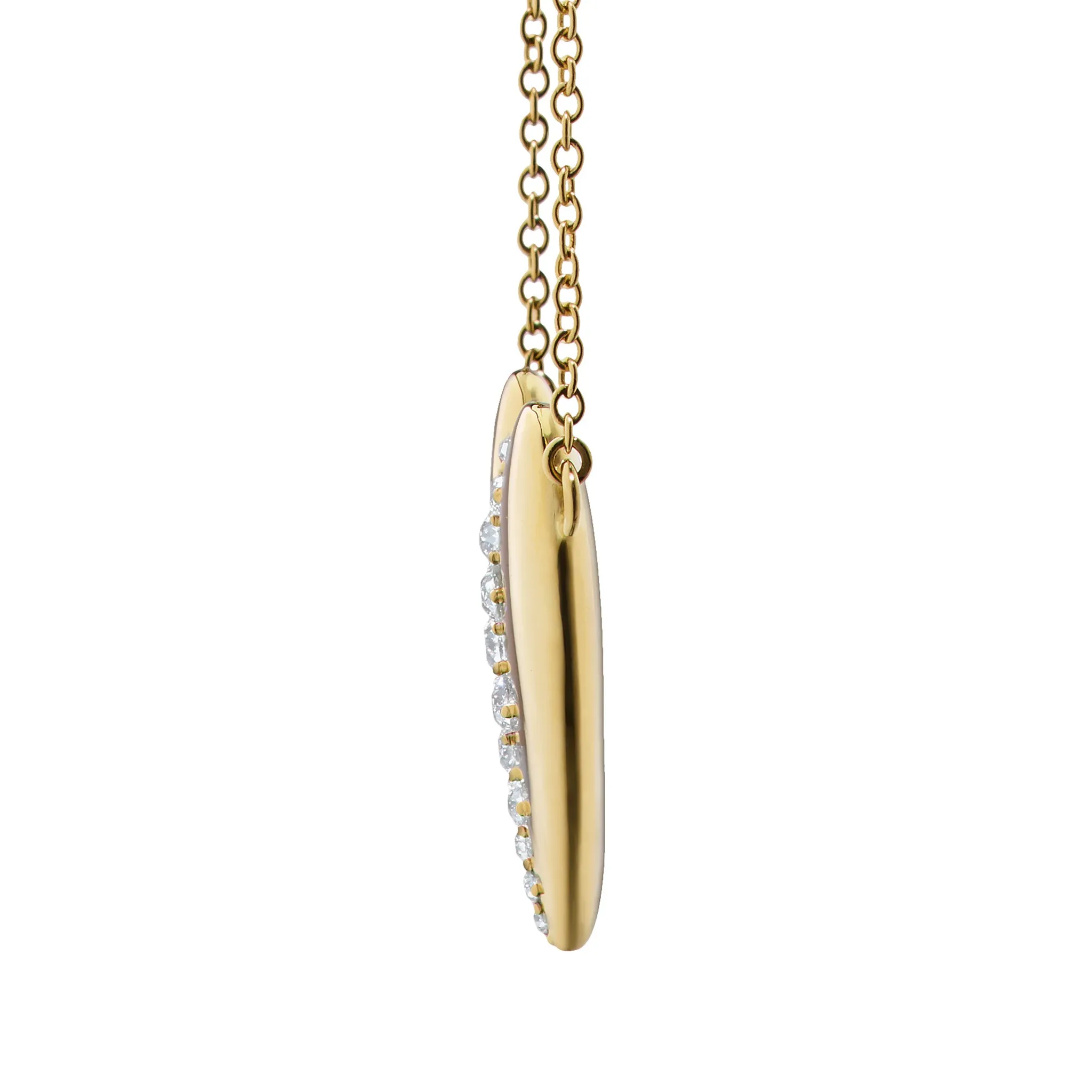 Special Edition Slim Heart Necklace with Scattered Vintage Diamonds