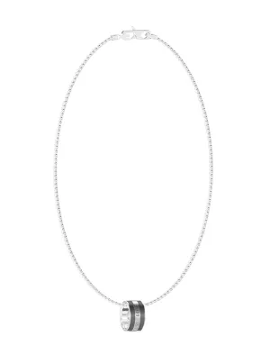 Steel Black Pendant Logo Necklace