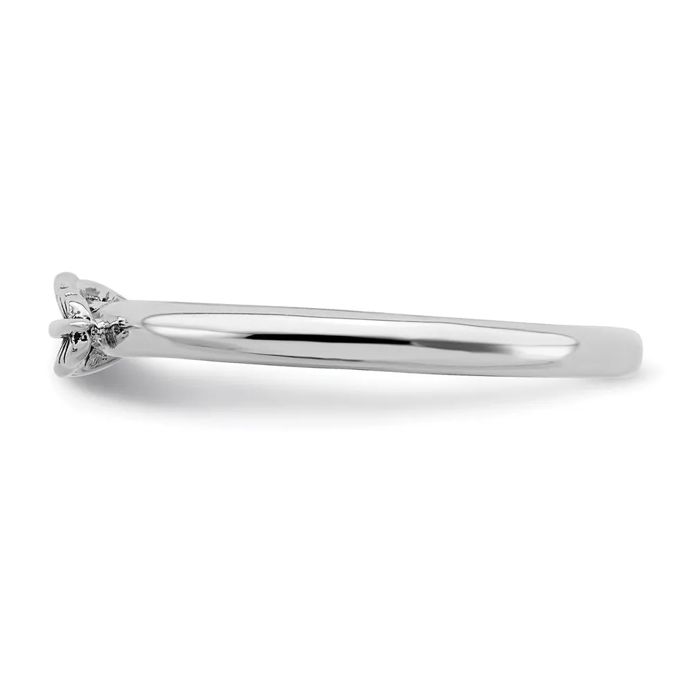 Sterling Silver Stackable Expressions Antiqued Feather Ring | QSK1939