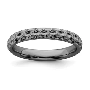 Sterling Silver Stackable Expressions Black-plated Ring | QSK277