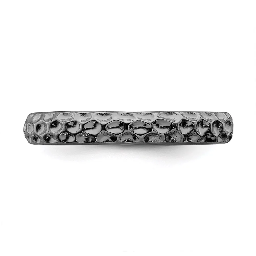 Sterling Silver Stackable Expressions Black-plated Ring | QSK277