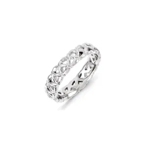 Sterling Silver Stackable Expressions Carved Band Ring | QSK1439