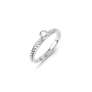 Sterling Silver Stackable Expressions Created Opal Ring | QSK1261
