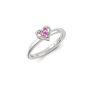 Sterling Silver Stackable Expressions Created Pink Sapphire Ring | QSK1250