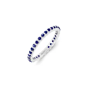Sterling Silver Stackable Expressions Created Sapphire Ring | QSK1181