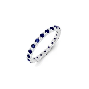 Sterling Silver Stackable Expressions Created Sapphire Ring | QSK1201