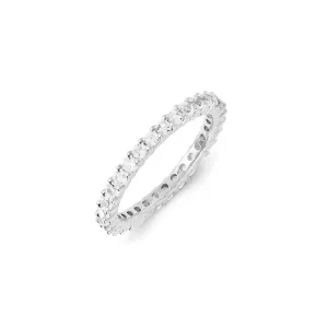 Sterling Silver Stackable Expressions Created White Sapphire Ring | QSK1179