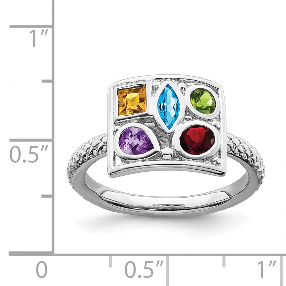 Sterling Silver Stackable Expressions Gemstone Ring | QSK796