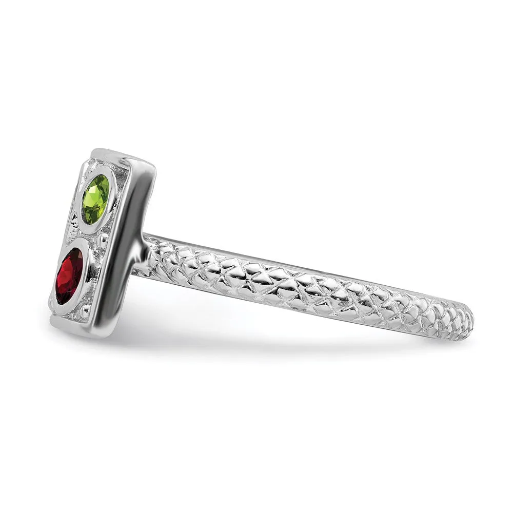 Sterling Silver Stackable Expressions Gemstone Ring | QSK796