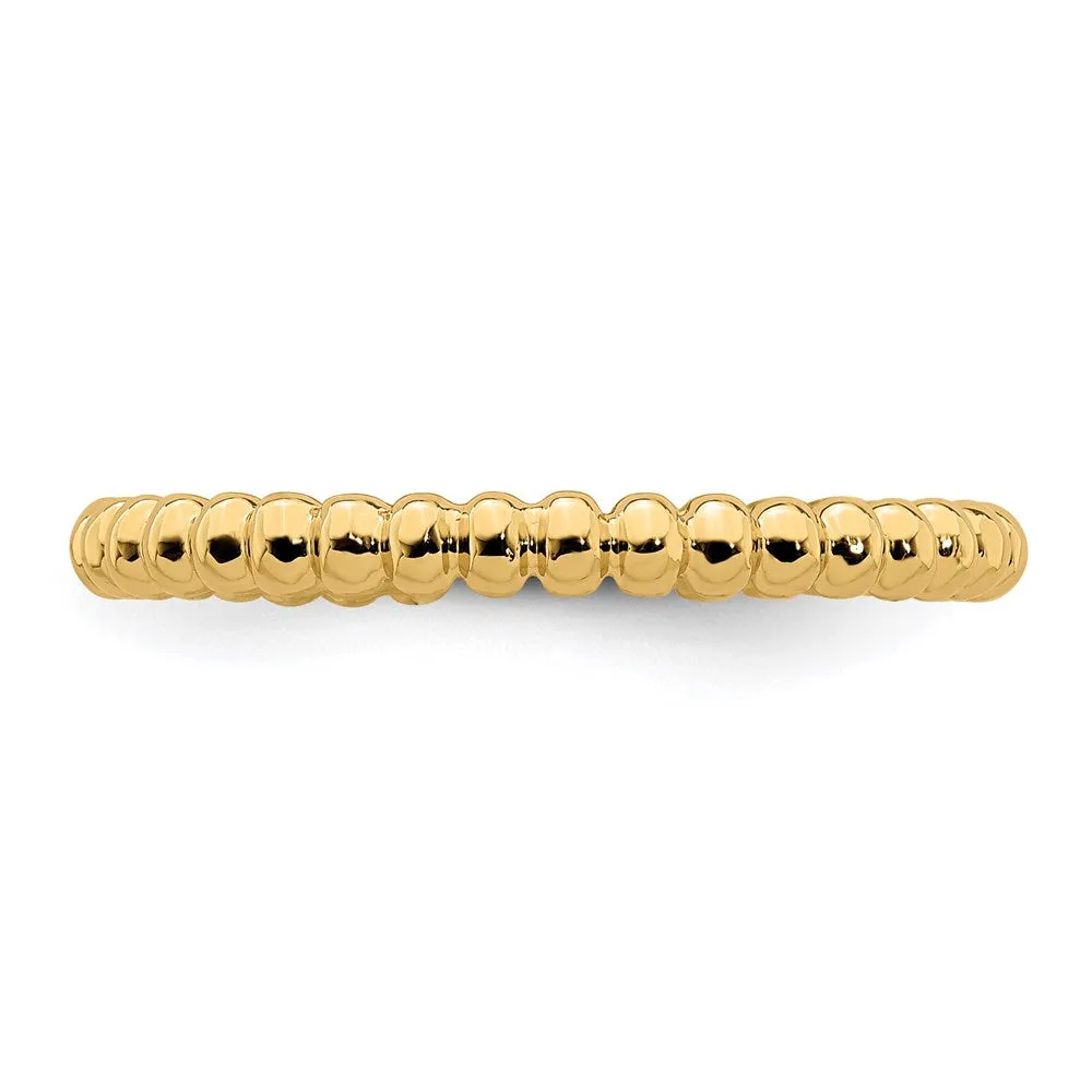 Sterling Silver Stackable Expressions Gold-plated Beaded Ring | QSK210