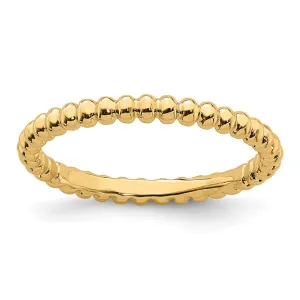 Sterling Silver Stackable Expressions Gold-plated Beaded Ring | QSK210