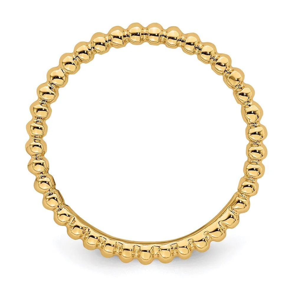 Sterling Silver Stackable Expressions Gold-plated Beaded Ring | QSK210